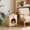 Solid Cedar Wood Indoor Pet House with Removable Cushion for