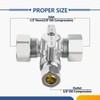 1-Pack GUOFIS Compression Tee Stop Valve, Water Shut-off Valves with
