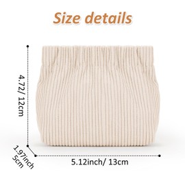 WantGor Corduroy Elastic Makeup Bag, 4PCS Mini Cosmetic Storage Bags Small Coin Purse Hair Travel Tie Organizer Lipstick Hair Accessories Organizers for Women
