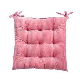 Corduroy Chair Cushion with Ties Ultra Soft Warm Floor Cushion for Kids Reading Nook Comfortable Square Seat Cushion for Adult 15.7”x15.7”, Cosmos