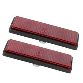 ACROPIX M5x0.8 Universal Rectangle Screw Mount Reflective Warning Reflector with Nuts Red - Pack of 2