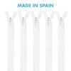 MARARDI [Pack 5] Invisible Zippers [White] Nylon [50 cm] Sewing
