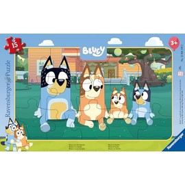 Ravensburger Children's Puzzle - 12004109 Bluey - Frame Puzzle for Children from 3 Years, with 15 Pieces, Bluey Puzzle
