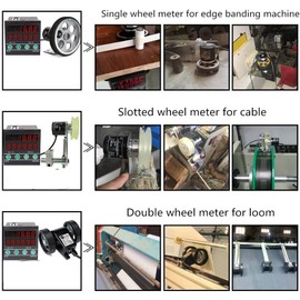 JIAWANSHUN Length Meter Counter Digital Length Counter Measured Unit in Feet Meter for Edge Banding Machine (Single wheel)