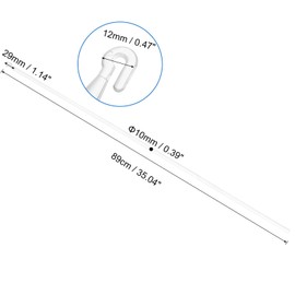 sourcing map 35" Blinds Wand Replacement, Blinds Tilt Wand with Hook and Grip, Vertical Blinds Rod Stick for Window Curtain Opener Accessory, White