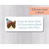 Cat With Aqua Hat Christmas Stickers, Winter Return Address Labels