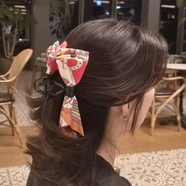 (2 types) Burnaby Elegance Scarf 3-tier ribbon pin color / (2종) 버나비 엘레강스 스카프 3단 리본 집게핀 컬러