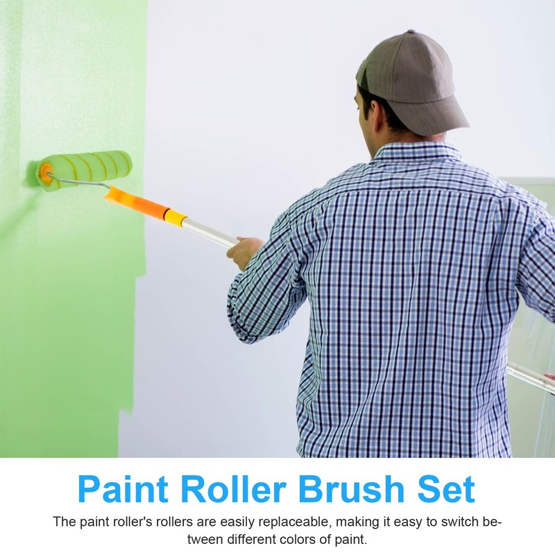 Paint Roller with Telescopic Rod, 30-137 cm, Removable 4 Sections,