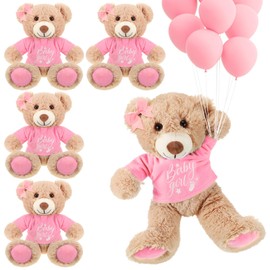 Lenwen 10 Pcs Baby Shower Bear Stuffed Decorations Animal Cute Plush Toy 14 Inch Stuffed Bear Plush Dolls in Bulk for Baby Shower Christmas Birthday Wedding Home Decorations (Girl)