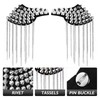 BESTOYARD Fringe Shoulder Pieces Rivet Tassel Chain Epaulet Shoulder Boards
