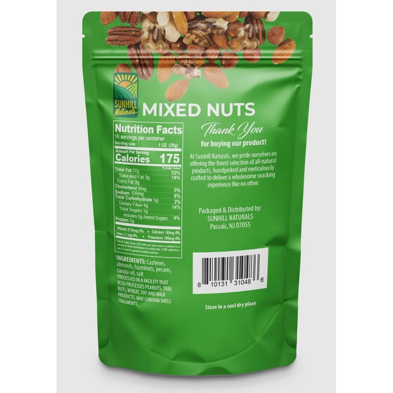 Sunhill Naturals Deluxe Mixed Nuts | Dry Roasted & Salted