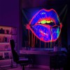 TUGCAY Lips Black Light Tapestry, Blacklight Tapestry UV Reactive Lip