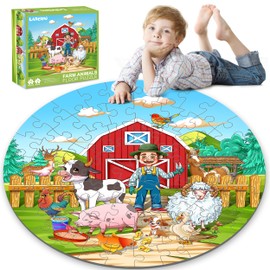 Floor Puzzles for Kids Ages 4-6, Farm Animals Large Puzzles Birthday Gifts for Boys Girls