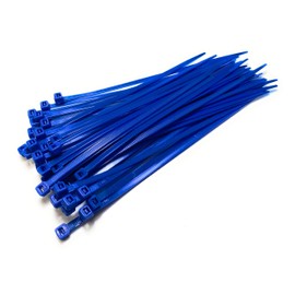 Cable Ties - 200mm x 4.8mm - 8" Premium Tie Wraps - Nylon Zip Ties (Blue)