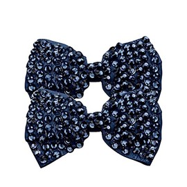 Rhinestone Hair Clips for Girls, Glitter Hair Bow Clip, Hair Accessories, A pack of 2pcs, Navy