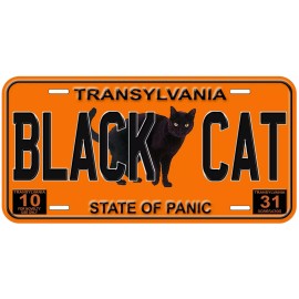Black Cat Transylvania Aluminum Novelty Car License Plate