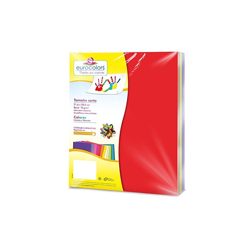 Eurocolors EC0013 Paquete con 100 Hojas, color Arcoíris Intensos