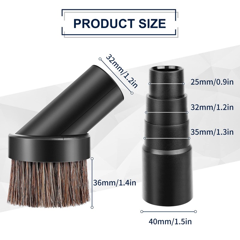 KEEPOW 36mm Horse Hair Vacuum Attachment Brush With Universal Connector