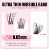 Plume Brown Lashes Natural Lash ClustersWith Invisible Band DlY Lash