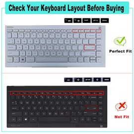 2PCS Keyboard Cover for HP Pavilion x360 14m-cd/dh, HP 14" Laptop 14-dq 14-fq 14-cf/bf 14-dk/ds 14t-dh200 14-dq0052dx dq2053cl 14-dk0002dx 14m-dh1003dx 14t-dq300 14m-cd0003dx 14-fq0013dx 14-cf0006dx