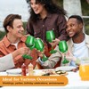 GLAZVIA Green Wine Glasses Set of 6, 14oz Stemmed Glasses,