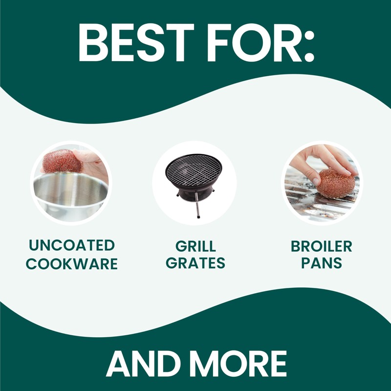 Scotch-Brite Copper Coated Scrubbers, Scouring Pads for Cleaning Tough Baked-On