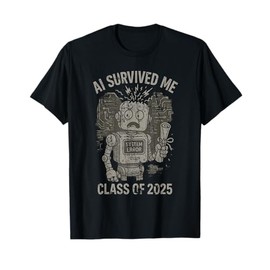 AI Survived Me Class of 2025 Funny Robot Tech Graduation T-Shirt