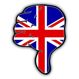Magnet United Kingdom Flag Hand Thumb Judgment Down Flexible Vinyl Magnet Waterproof Car Magnetic Bumper Sticker 5"