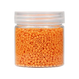 BALABEAD Light Orange Color Loose Craft Glass Seed Beads Size 3mm About 4000pcs in Box 8/0 Seed Beads for Jewelry Making (Light Orange -Size 3mm)
