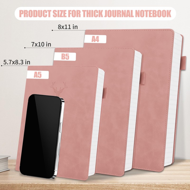 UIRIO Graph Paper Notebook (Pink) - A5 Grid Notebook Quad
