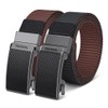 VANNANBA Mens Reversible Ratchet Nylon Belt-Adjustable No-Hole Design,Durable & Stylish