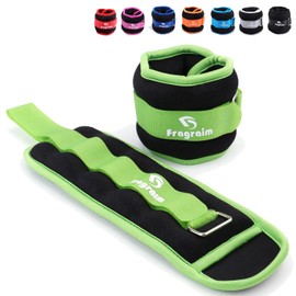 Ankle Weights for Women, Men and Kids - 1 LB x 2 Strength Training Wrist/Leg/Arm Weight with Adjustable Strap for Jogging, Gymnastics, Aerobics, Physical Therapy (Green)