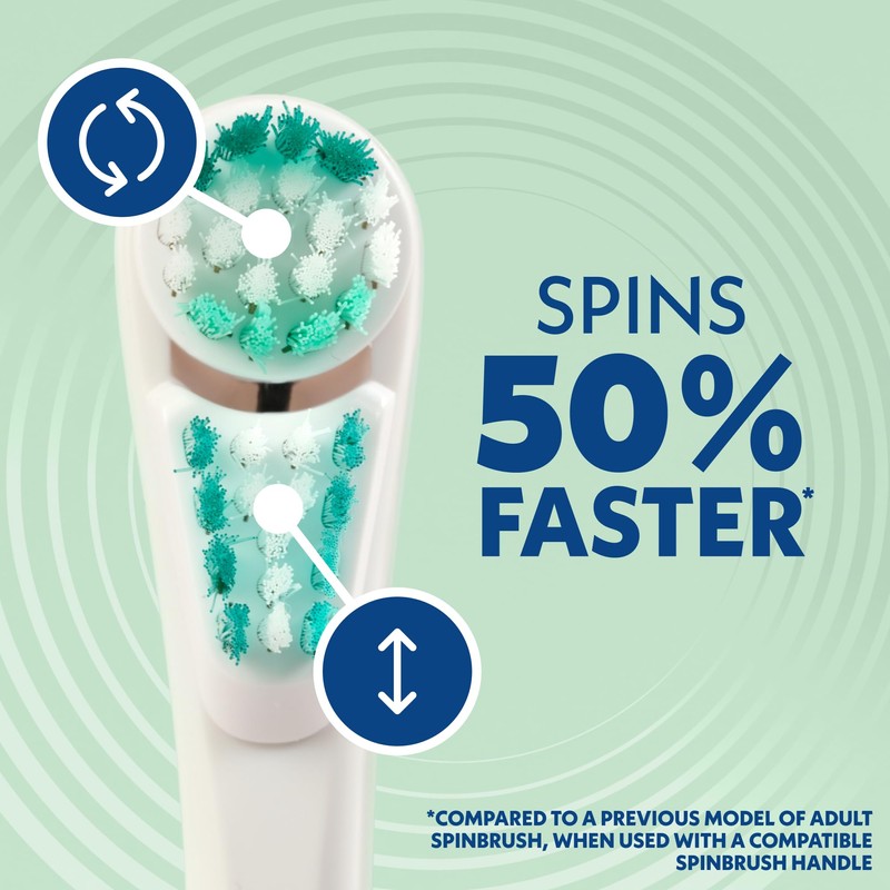 Spinbrush New PRO Clean Replacement Heads, Electric Toothbrush Refills, Soft