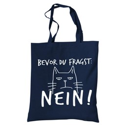 tradercat Jute Bag Printed Vintage Funny Saying Fabric Bag Printed for Shopping Jute Bag Aesthetic as a Fashion Accessory Jute Bag Saying, 100% Cotton (Before You Ask No - Blue), blue