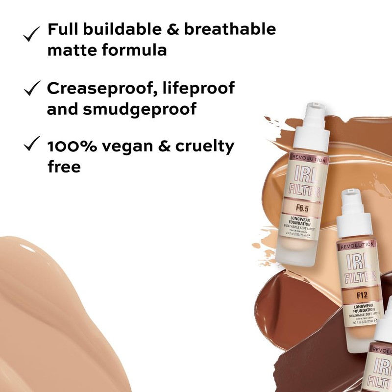 Makeup Revolution, IRL Filter, Foundation mit langer Haltbarkeit, mittlere bis