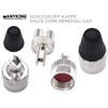 4 Car Valve Key Metal Caps + 2 Schrader Valves