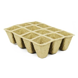 Set of 24 Biodegradable Eco Friendly Peat Tray! 3" - 12 Pot Tray - Recycled Non Bleached Peat Pots Perfect for Seed Germination! No Transplanting Required - No More Damaged Roots!
