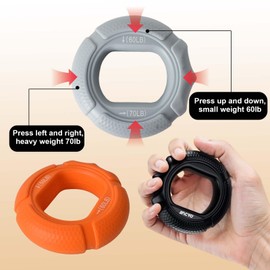 3-Piece Grip Trainer Device for Hand Strengthening Hand Grip Measuring Device Fitness Item Fitness Arm Training Bands Hand Strengthener Handle Hand Dynamometer Equipment Flex Silica