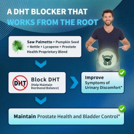 Kaya Naturals Prostate Supplement - For Men Energy & Stamina -Urinary Tract Health Support