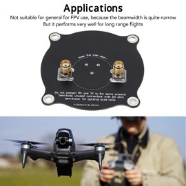 Triple Feed Patch Antenna, Directional Circular Polarized Antenna with High Gain 9.4 DBi for Racing Drones