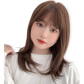 BrightLala hf1889-UB-M Bare Skin Wig, Medium Curly, Women's, Medical Use, Full Wig, Bamboo Wig,