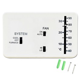 RV Thermostat, RV Analog Thermostat Replacement for Dometic 3106995.032 (Cool Only/Furnace) Controls The Heating and Cooling Systems in a Recreational (White)