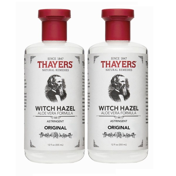 Thayers Witch Hazel with Aloe Vera, Original Astringent, 12 Fl Oz (Pack of 2)