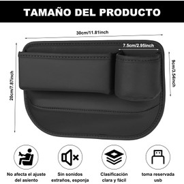 Bolsa Espacio para Vasos Cuero para Coche, Seat Gap Storage Box, Multifuncional, Bolígrafos y Evitar Que se Caigan Objetos Pequeños, Car Leather Cup Holder Gap Bag (Copiloto)
