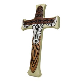 Ebros Gift Rustic Southwestern Tiki Tribal Tattoo Cowboy Hat Bull Cow Skull Layered Wall Cross Decor Plaque Figurine