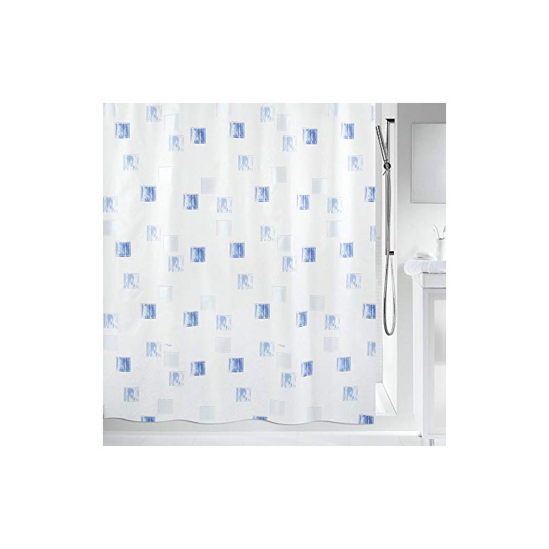 Spirella Milano Ciel Pearl Effect Textile Polyester Shower Curtain, 120