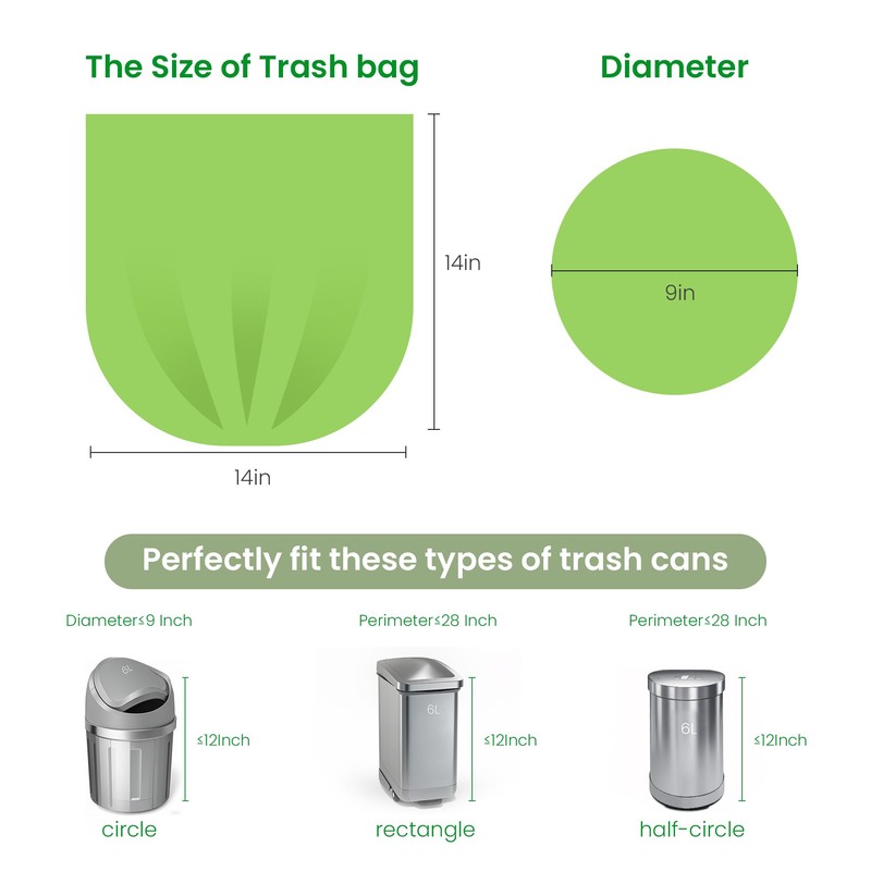 ROWNYEON 6L Compost Bags Compostable Bags for Small Food Waste/Countertop