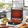 MUBENLIFE Panini Press,Sandwich Press Grill,180 Degree Open,Perfect for Grilling Sandwich,Steak,Burger,Non-Stick