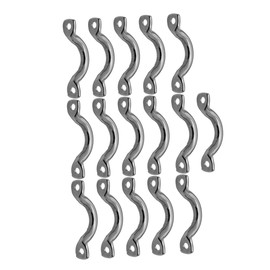 Totority 16Pcs Stainless Steel U Shaped Yacht Saddle Handles with Camel Back Design Wear Resistant Grab Rails for Sailboats and Vessels Secure Mounting and Efficient Rope Cleats for Deck