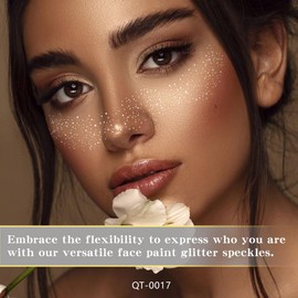 XZMeiLun 8Ps Face Glitter Speckles Patches, Silver 8 styles Glitter Freckles Face Tattoo, Glow Up Makeup Patches, Cute Glitter Makeup Accessories for Women, Cosmetic Glitter for Face Gift